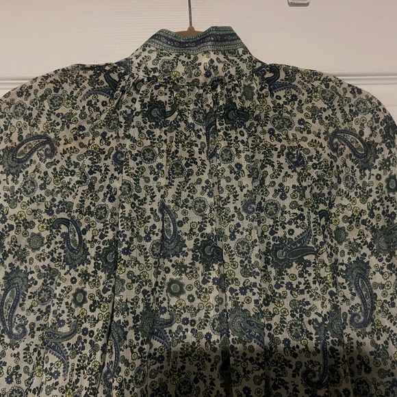 ZIMMERMANN OTTIE LINEN BILLOW BLOUSE GREEN PAISLEY - Picture 10 of 14